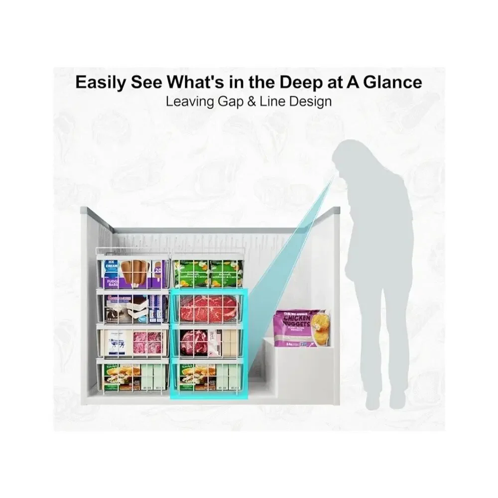 9715  Freezer Organizer Bins -Fit 10 to 20 Cu.FT Deep Freezer, 8 Pack Expandable